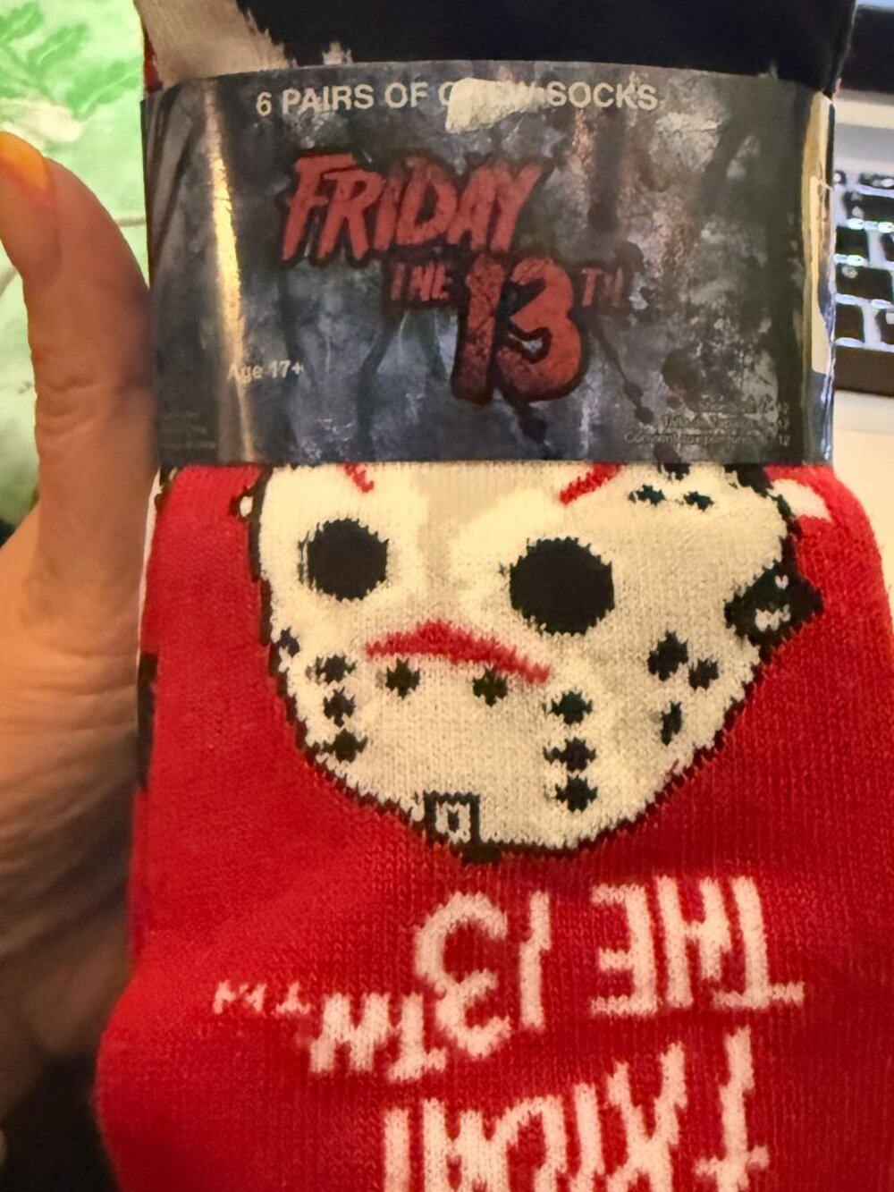 6 Pack Friday the 13th socks- NWT